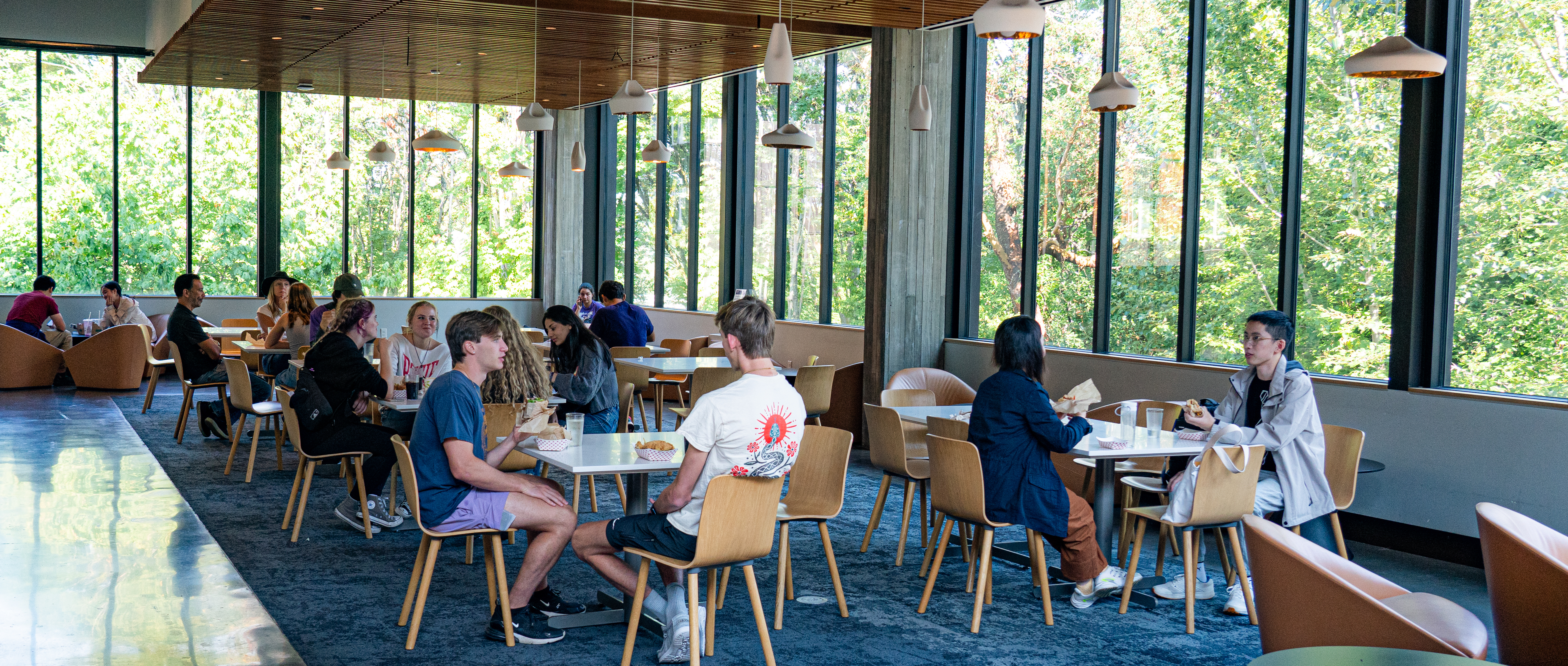 Students in Center Table dining hall