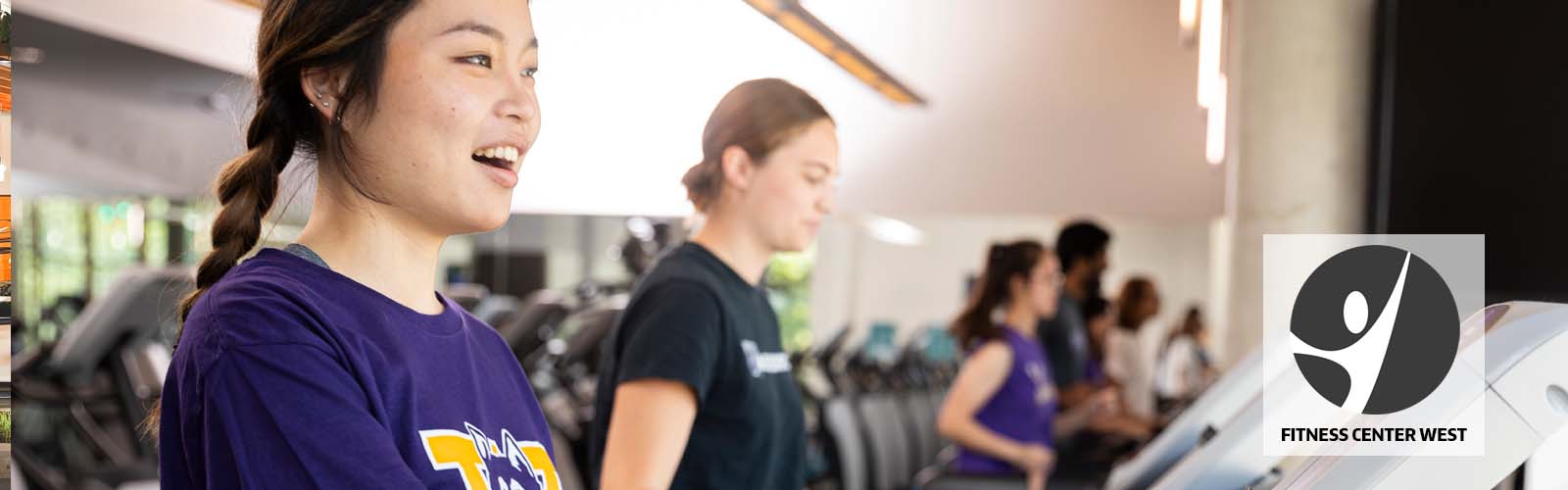 Students walking on the treadmill in Fitness Center West