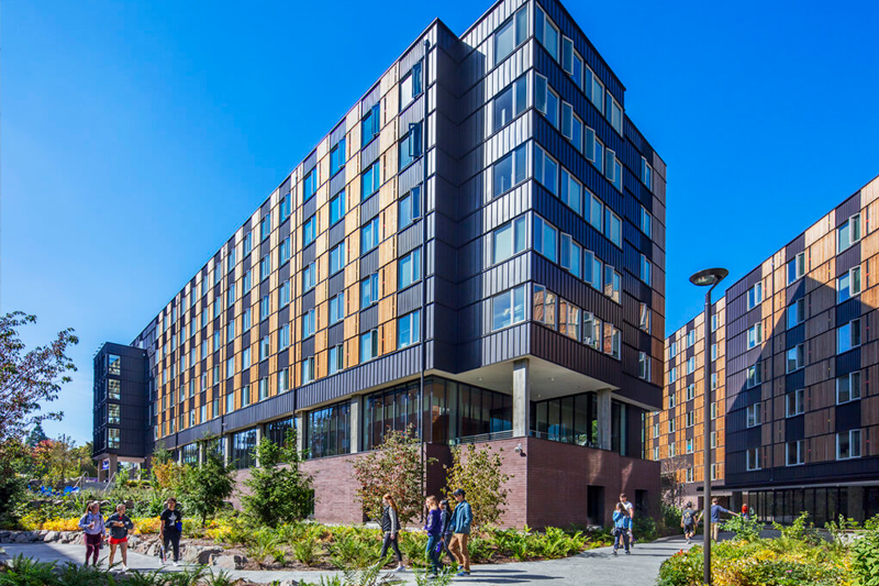 A black and brown building.