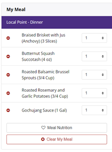 Screenshot of balanced plate for Brisket.