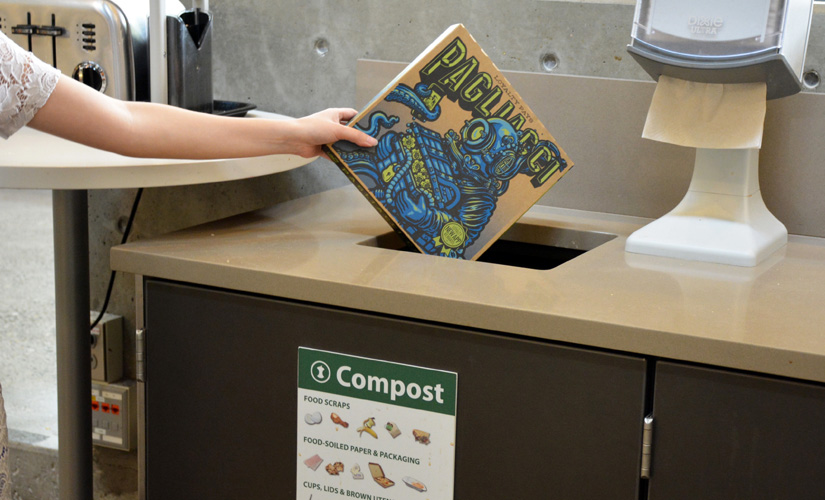 Composting pizza boxes