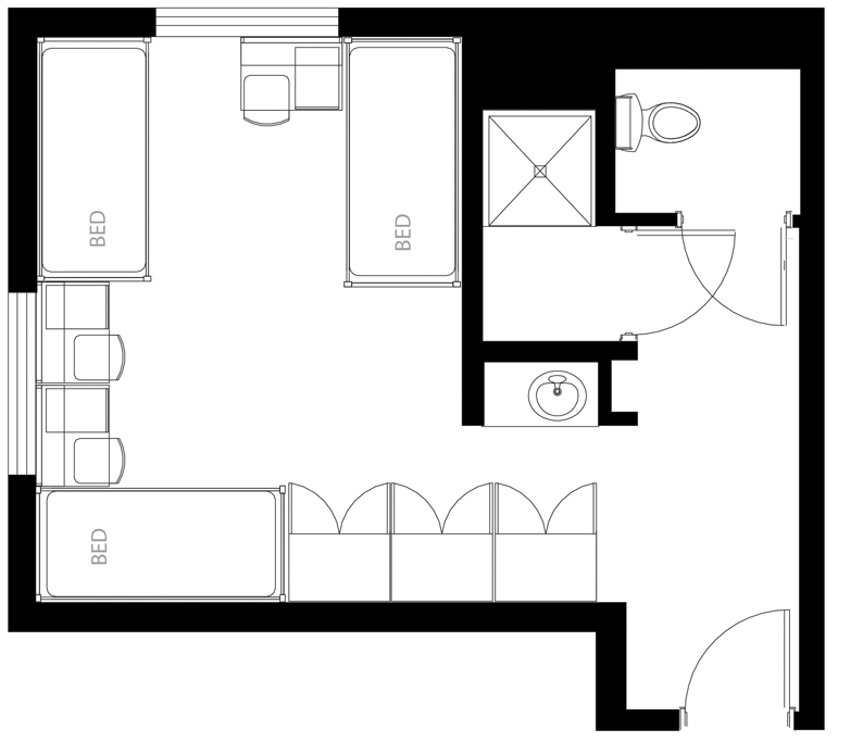 Image of Three-person suite, private bath